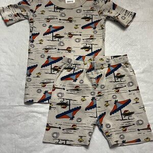 Hanna Andersson Beige Pajama Set "Peanuts"